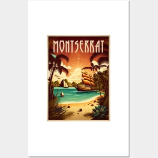 Montserrat Caribbean Vintage Travel Art Poster Posters and Art